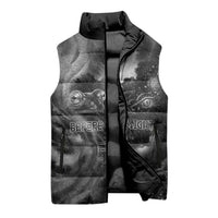Kek and Kauket Egyptian Sleeveless Puffer Jacket Primordial Darkness Design Cosmic Frogs and Serpents