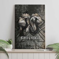 Egypt Kek and Kauket Canvas Wall Art Ancient Void Theme with Frog and Serpent Duality