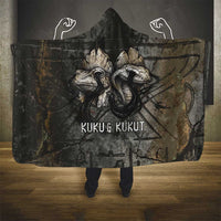 Egypt Kek and Kauket Hooded Blanket Ancient Void Theme with Frog and Serpent Duality