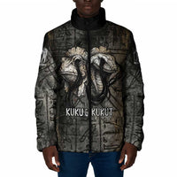 Egypt Kek and Kauket Padded Jacket Ancient Void Theme with Frog and Serpent Duality