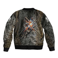 Egypt Kek and Kauket Sleeve Zip Bomber Jacket Ancient Void Theme with Frog and Serpent Duality