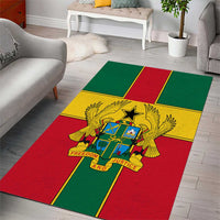 Ghana Flag Area Rug with Coat of Arms Design