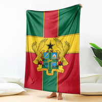 Ghana Flag Blanket with Coat of Arms Design