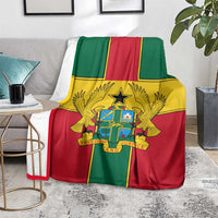 Ghana Flag Blanket with Coat of Arms Design