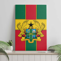 Ghana Flag Canvas Wall Art with Coat of Arms Design