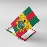 Ghana Flag Canvas Wall Art with Coat of Arms Design
