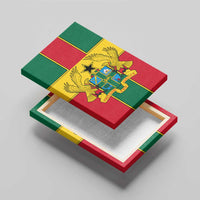 Ghana Flag Canvas Wall Art with Coat of Arms Design