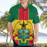 Ghana Flag Hawaiian Shirt with Coat of Arms Design