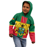 Ghana Flag Kid Hoodie with Coat of Arms Design