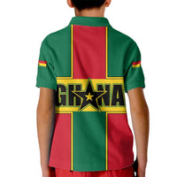 Ghana Flag Kid Polo Shirt with Coat of Arms Design