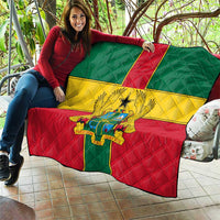 Ghana Flag Quilt with Coat of Arms Design