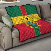 Ghana Flag Quilt with Coat of Arms Design