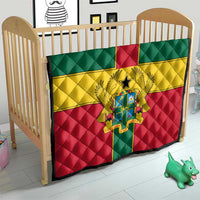 Ghana Flag Quilt with Coat of Arms Design