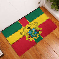Ghana Flag Rubber Doormat with Coat of Arms Design