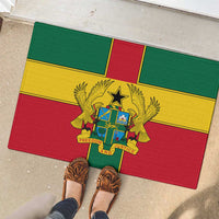 Ghana Flag Rubber Doormat with Coat of Arms Design