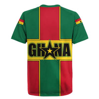 Ghana Flag Rugby Jersey with Coat of Arms Design
