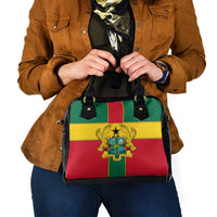 Ghana Flag Shoulder Handbag with Coat of Arms Design