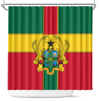 Ghana Flag Shower Curtain with Coat of Arms Design