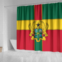 Ghana Flag Shower Curtain with Coat of Arms Design