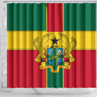 Ghana Flag Shower Curtain with Coat of Arms Design