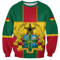 Ghana Flag Sweatshirt with Coat of Arms Design