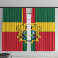 Ghana Flag Window Curtain with Coat of Arms Design