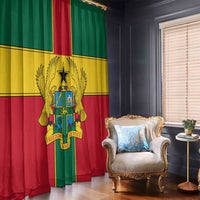 Ghana Flag Window Curtain with Coat of Arms Design