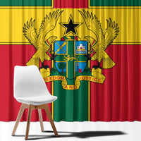 Ghana Flag Window Curtain with Coat of Arms Design