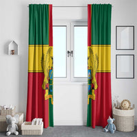 Ghana Flag Window Curtain with Coat of Arms Design