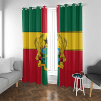Ghana Flag Window Curtain with Coat of Arms Design
