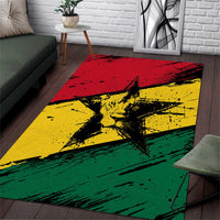 Ghana Flag Area Rug with Coat of Arms Design TS04