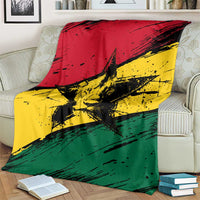 Ghana Flag Blanket with Coat of Arms Design TS04
