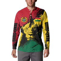 Ghana Flag Button Sweatshirt with Coat of Arms Design TS04