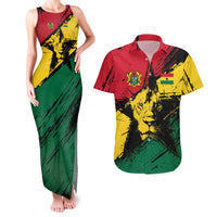 Ghana Flag Couples Matching Tank Maxi Dress and Hawaiian Shirt with Coat of Arms Design TS04