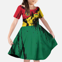 Ghana Flag Family Matching Long Sleeve Bodycon Dress and Hawaiian Shirt with Coat of Arms Design TS04