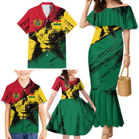 Ghana Flag Family Matching Mermaid Dress and Hawaiian Shirt with Coat of Arms Design TS04