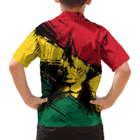 Ghana Flag Family Matching Off The Shoulder Long Sleeve Dress and Hawaiian Shirt with Coat of Arms Design TS04