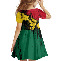 Ghana Flag Family Matching Off Shoulder Short Dress and Hawaiian Shirt with Coat of Arms Design TS04