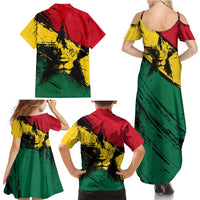 Ghana Flag Family Matching Summer Maxi Dress and Hawaiian Shirt with Coat of Arms Design TS04