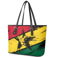 Ghana Flag Leather Tote Bag with Coat of Arms Design TS04