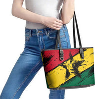Ghana Flag Leather Tote Bag with Coat of Arms Design TS04