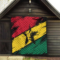 Ghana Flag Quilt with Coat of Arms Design TS04