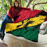 Ghana Flag Quilt with Coat of Arms Design TS04