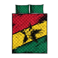 Ghana Flag Quilt Bed Set with Coat of Arms Design TS04
