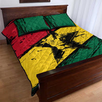 Ghana Flag Quilt Bed Set with Coat of Arms Design TS04