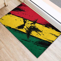 Ghana Flag Rubber Doormat with Coat of Arms Design TS04
