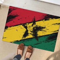 Ghana Flag Rubber Doormat with Coat of Arms Design TS04