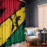 Ghana Flag Window Curtain with Coat of Arms Design TS04