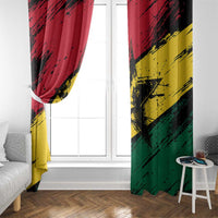 Ghana Flag Window Curtain with Coat of Arms Design TS04