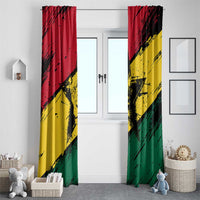 Ghana Flag Window Curtain with Coat of Arms Design TS04